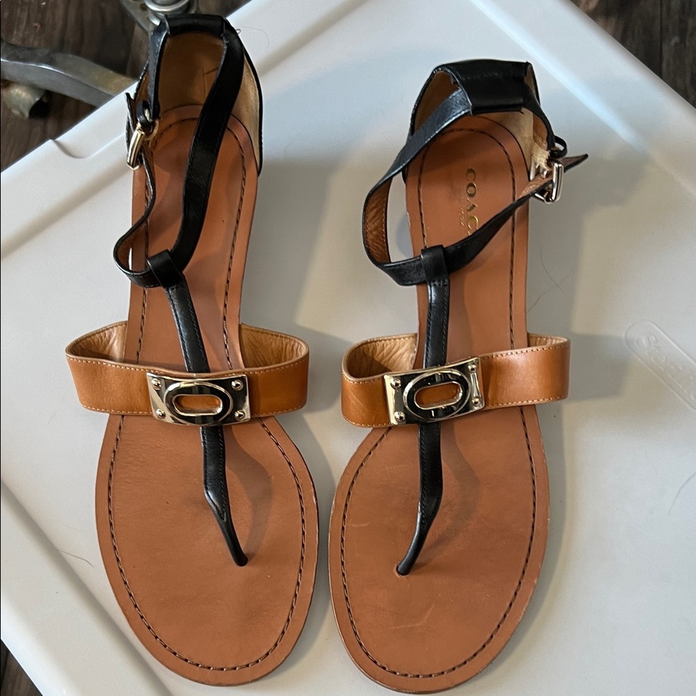 Coach Black and Brown Women's Sandals
